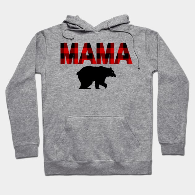 Mama Bear in Buffalo Plaid Pattern Hoodie by EdenLiving